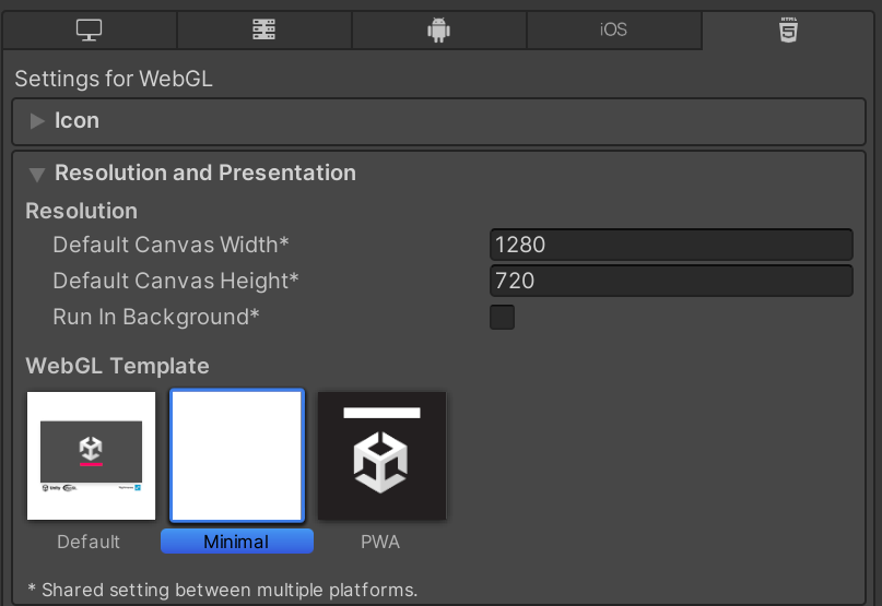 Setting Resolution and Template